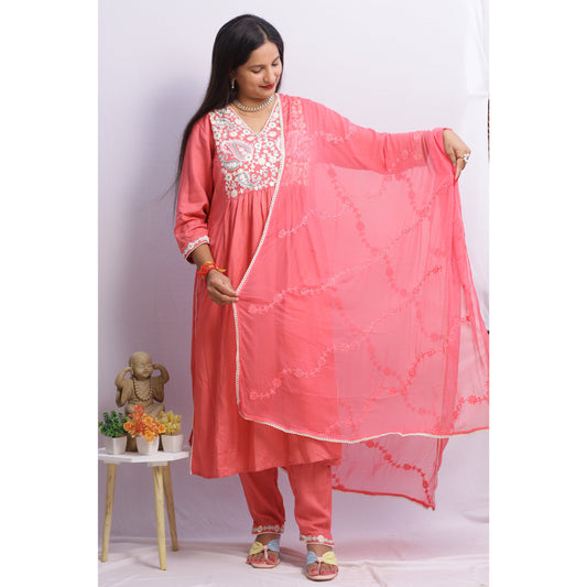 Jheel Embroidered Suit Set