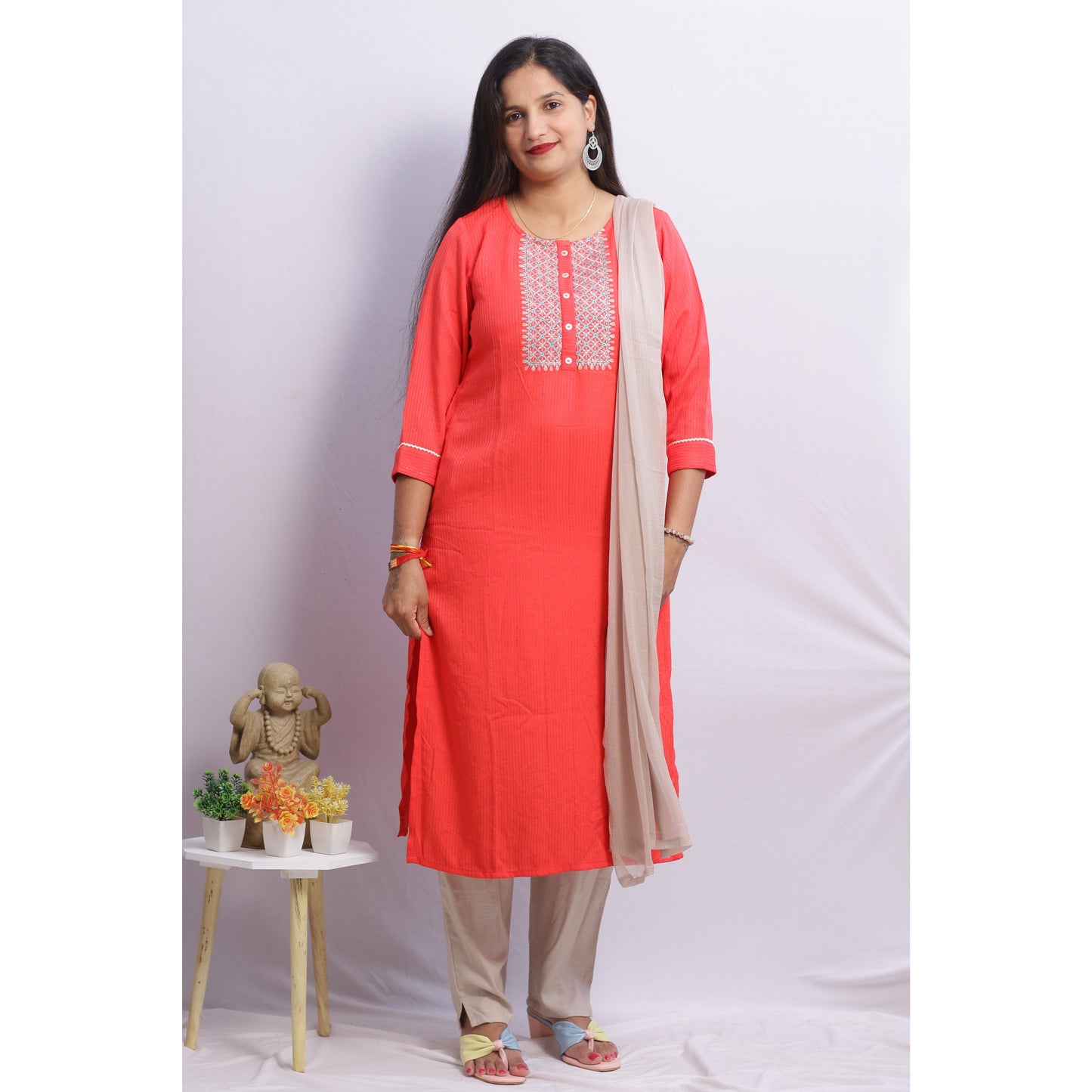 Haina Embroidered Suit Set