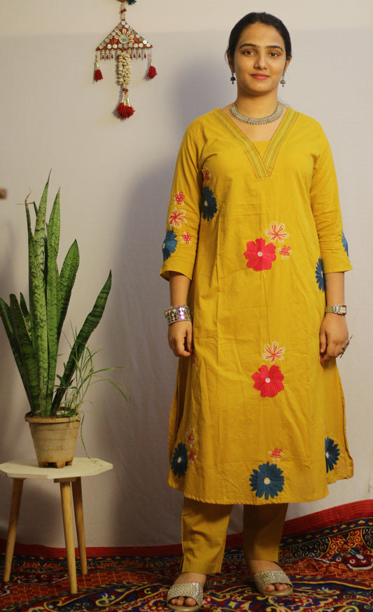 Yashi Mustard Yellow Suit Set
