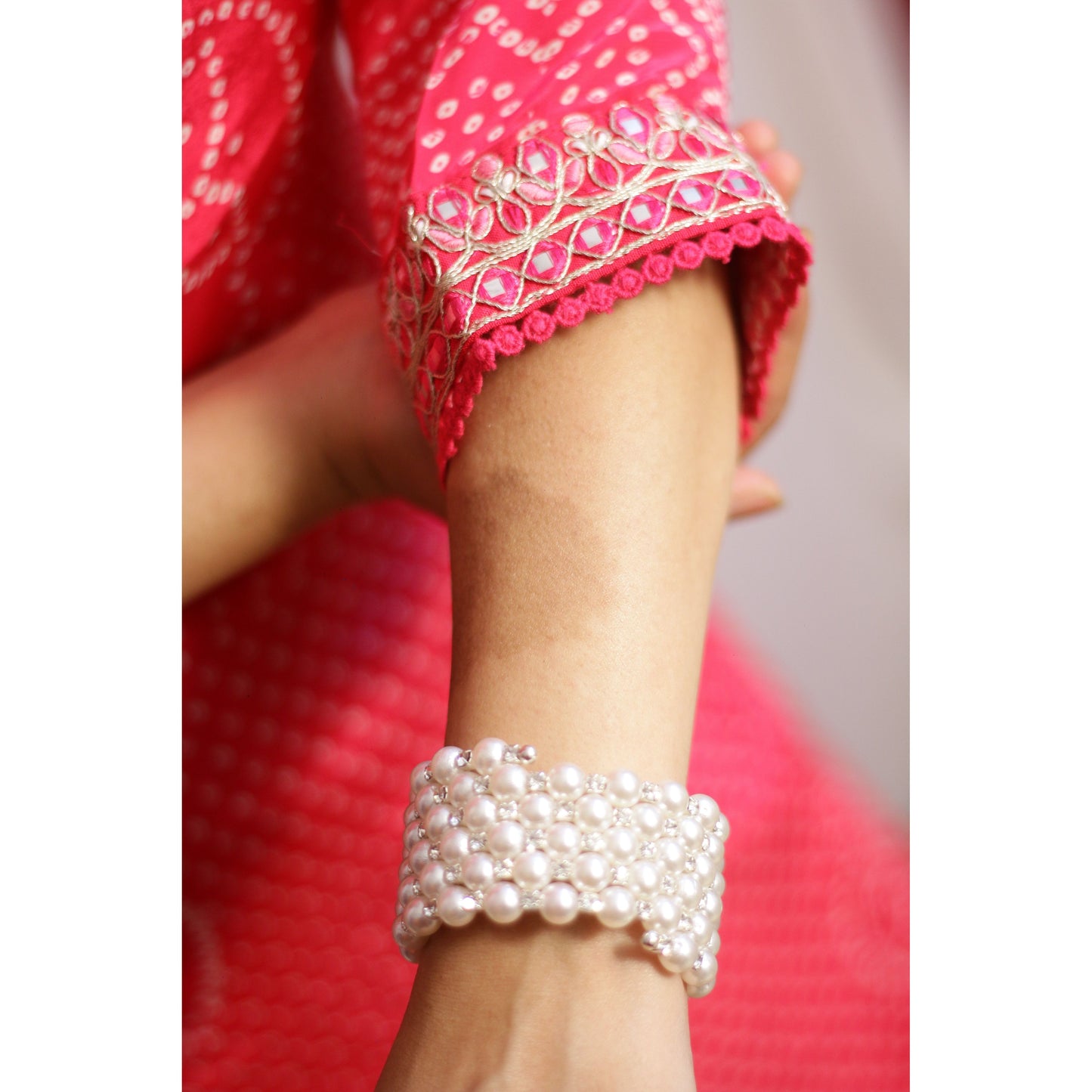Pink Bandhani Suit Set