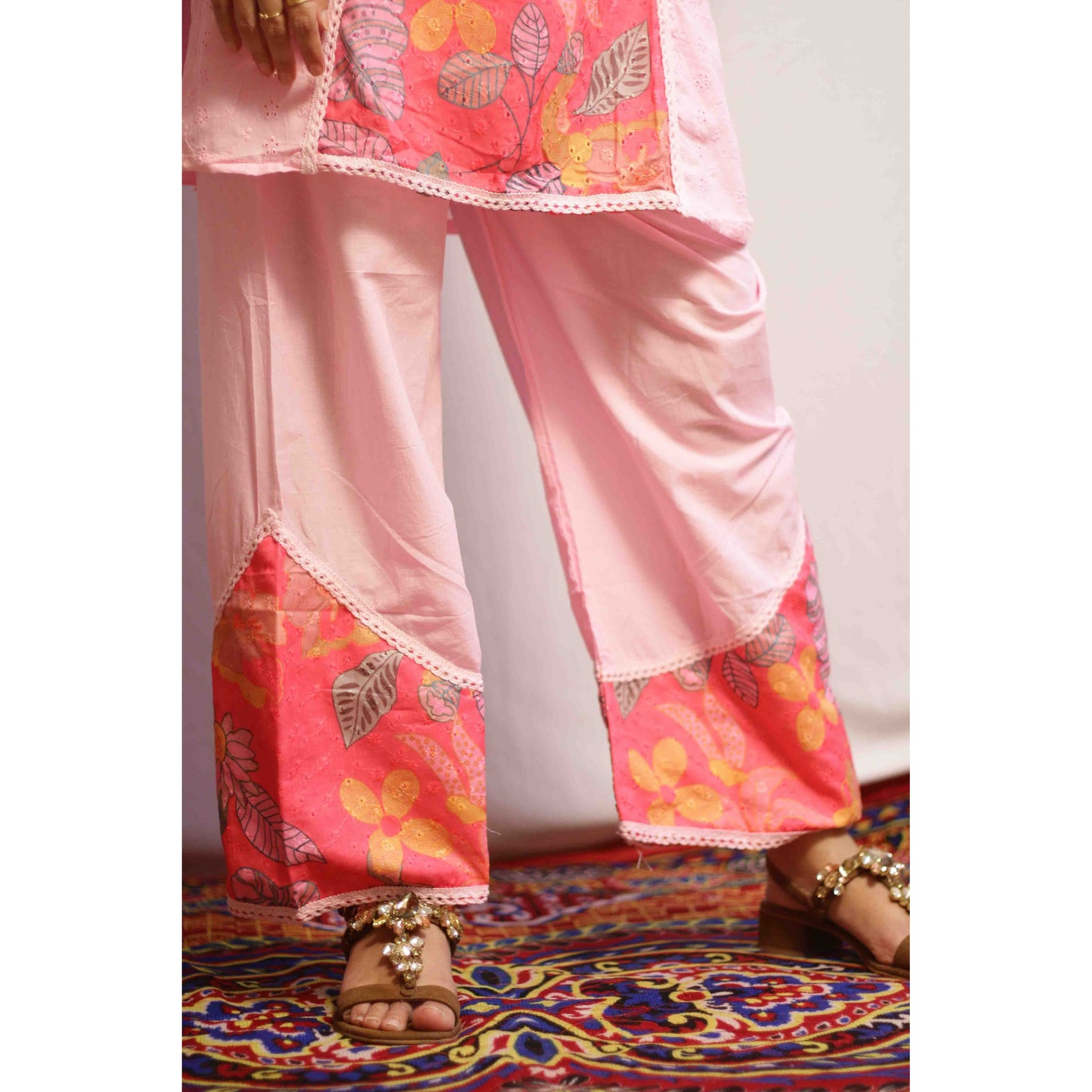 Schiffli Pink Co-ord Set