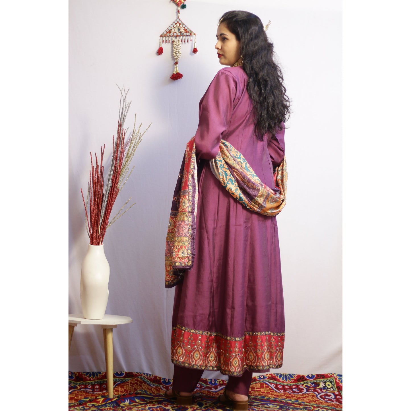 Purple Anarkali Suit Set