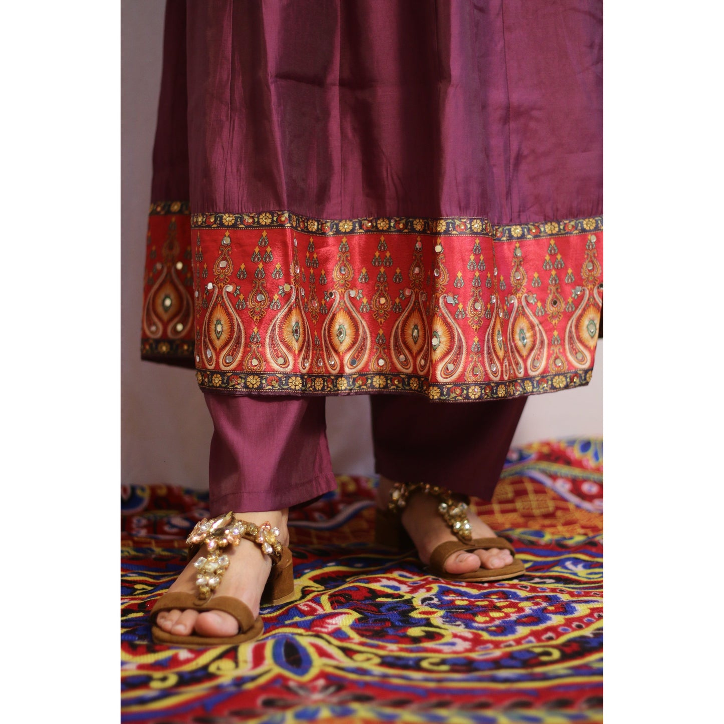 Purple Anarkali Suit Set