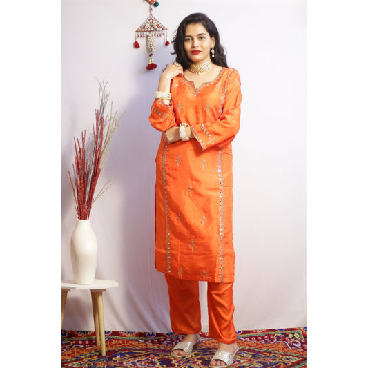 Revati Orange Suit Set
