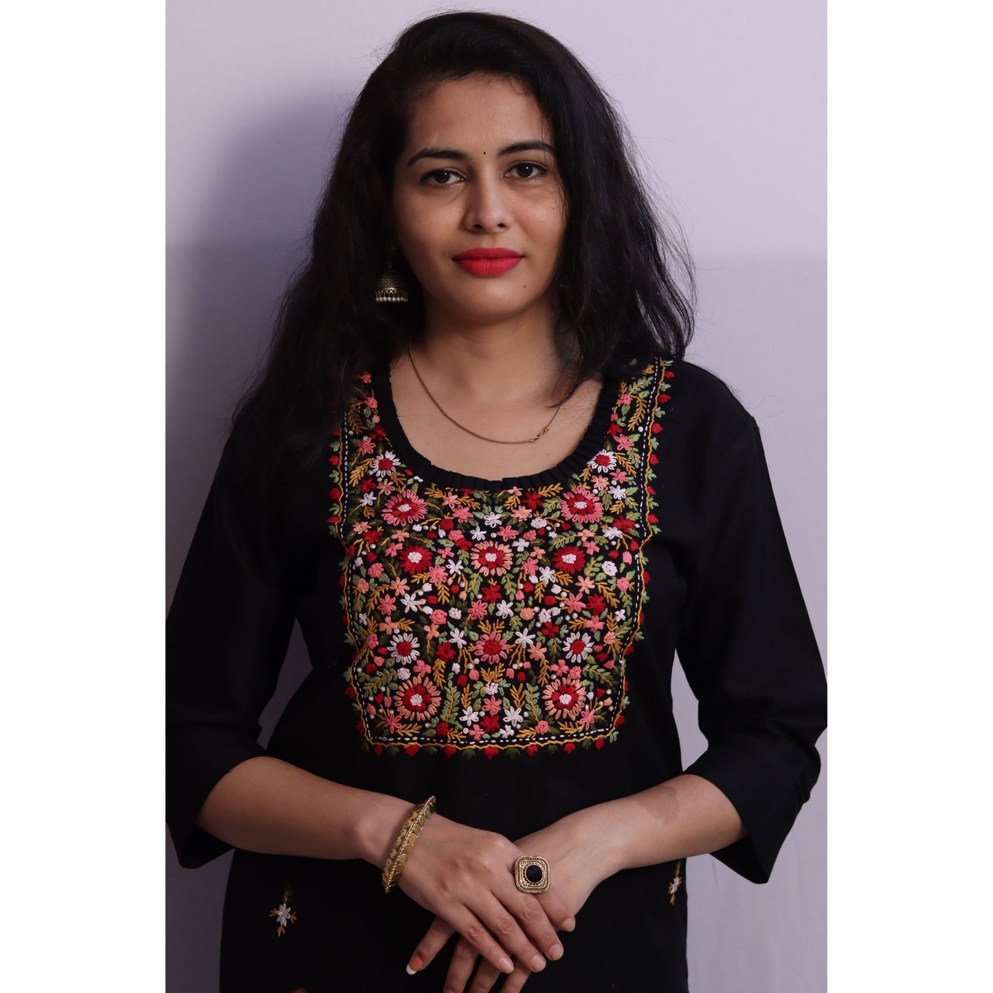Black Embroidered Kurti