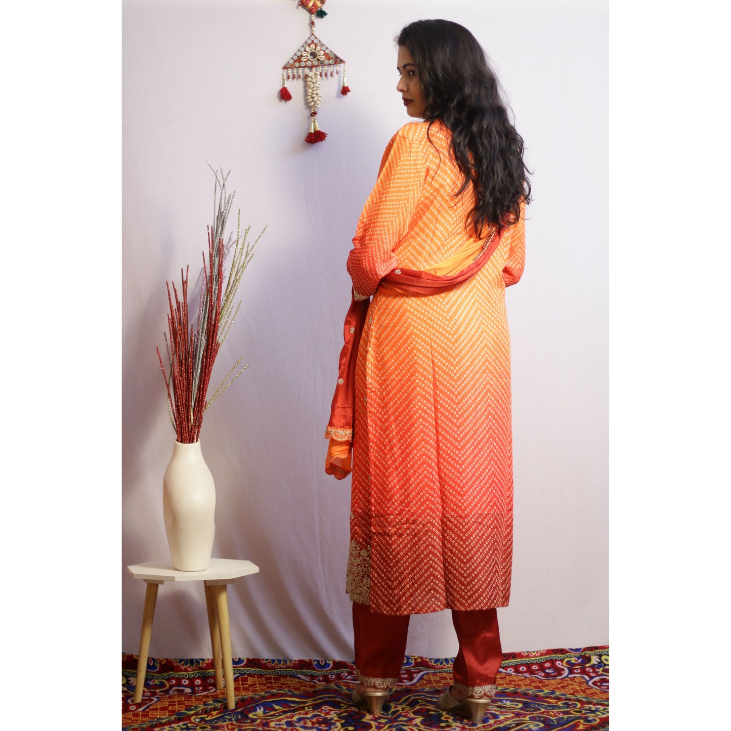 Savarni Orange Suit Set