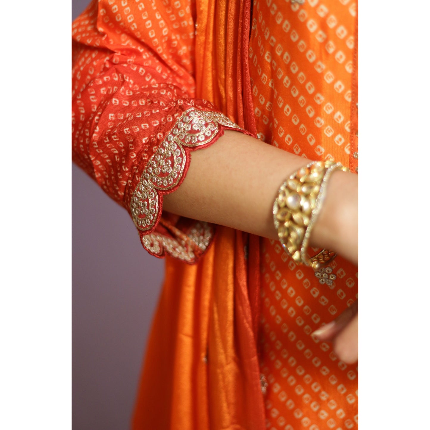 Savarni Orange Suit Set