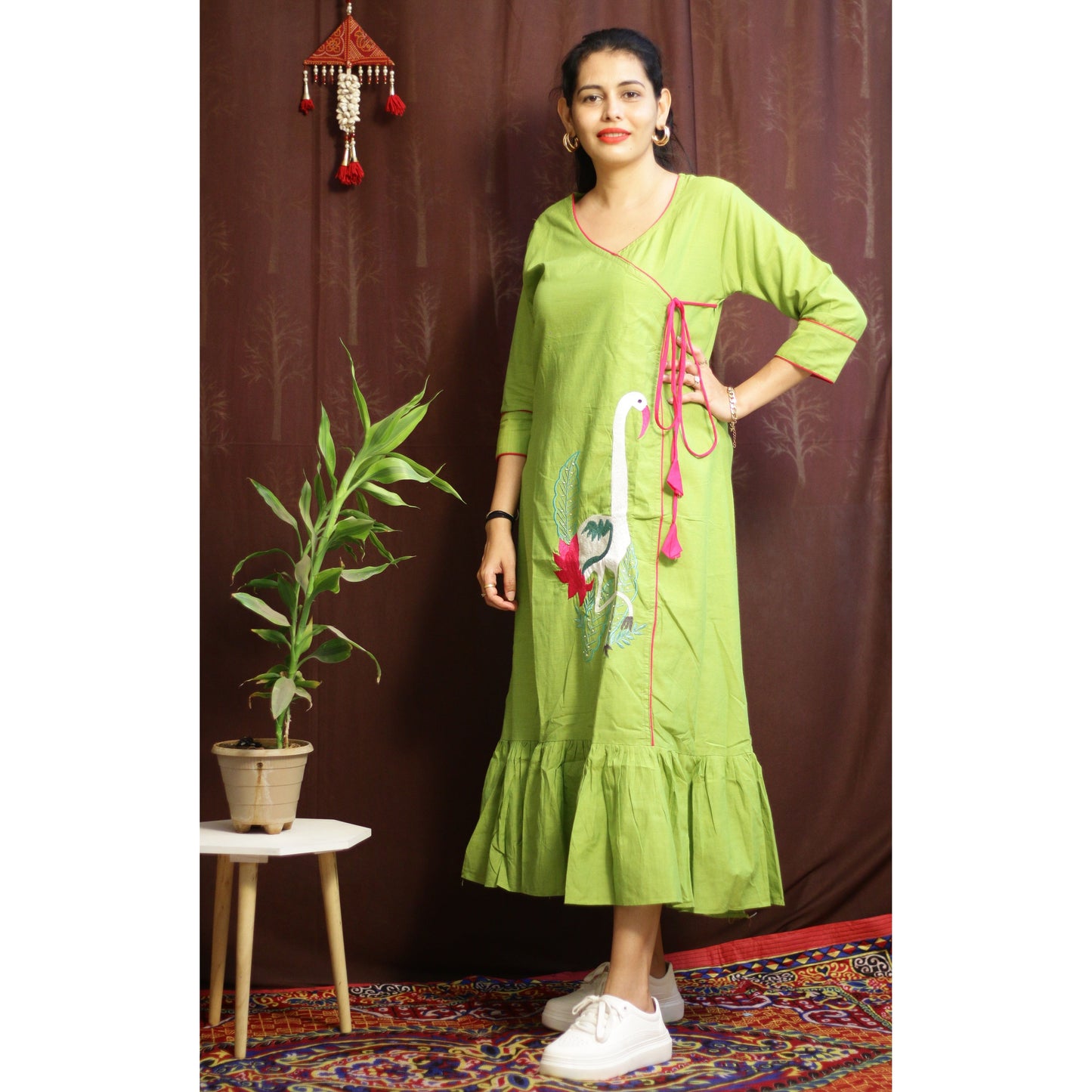Swan Green Dress