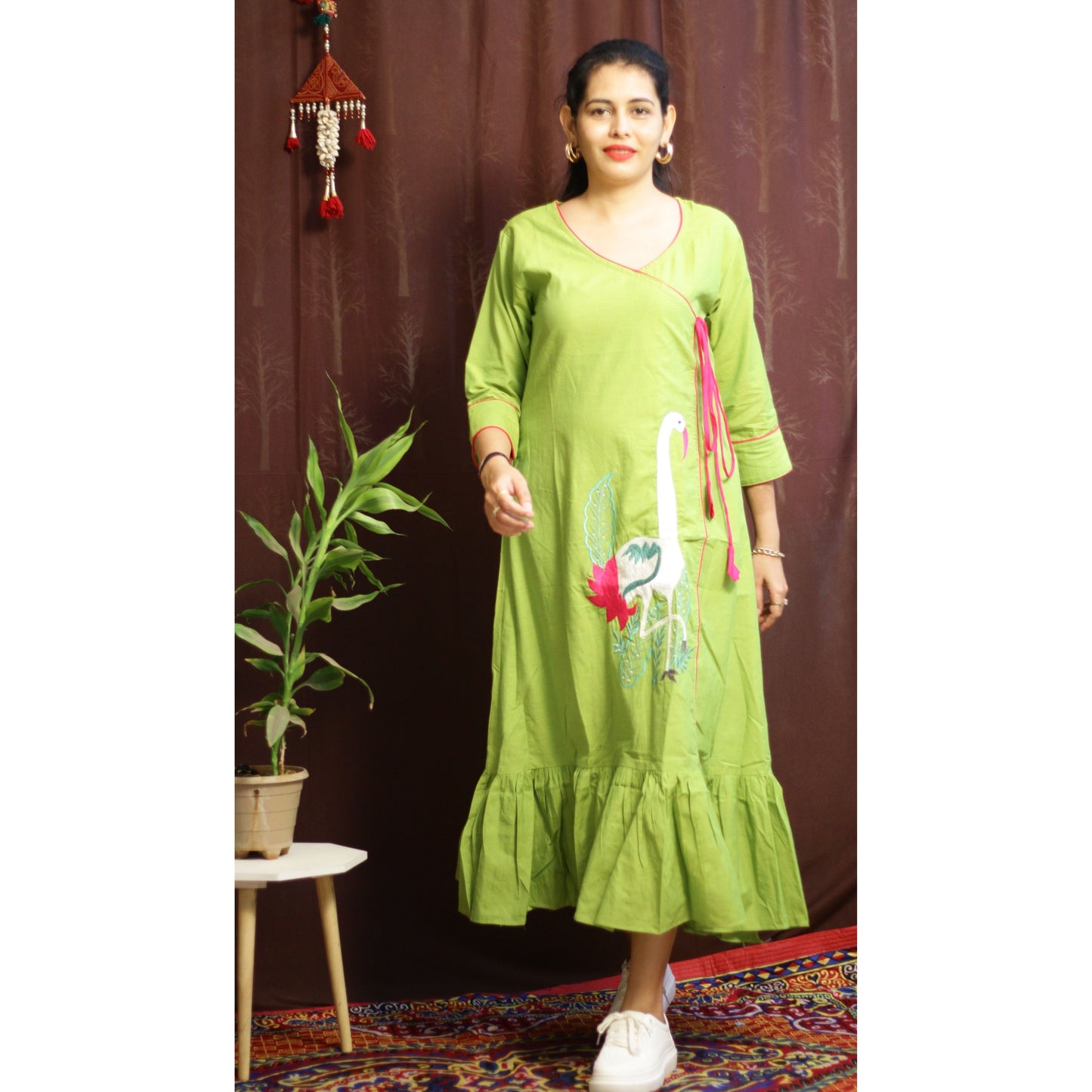 Swan Green Dress