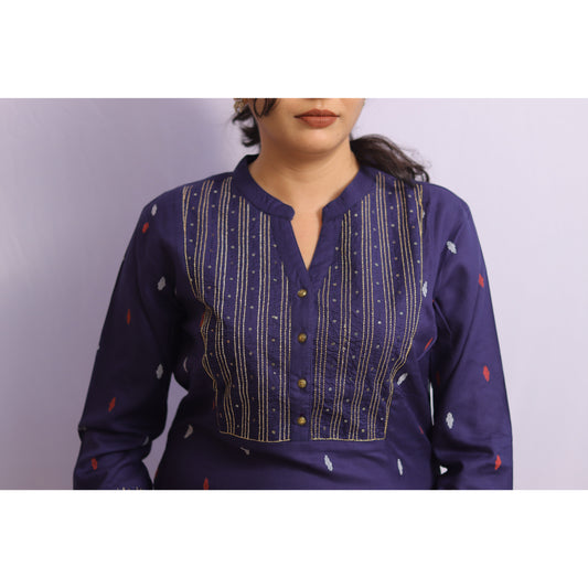 Embroidered Blue Kurti