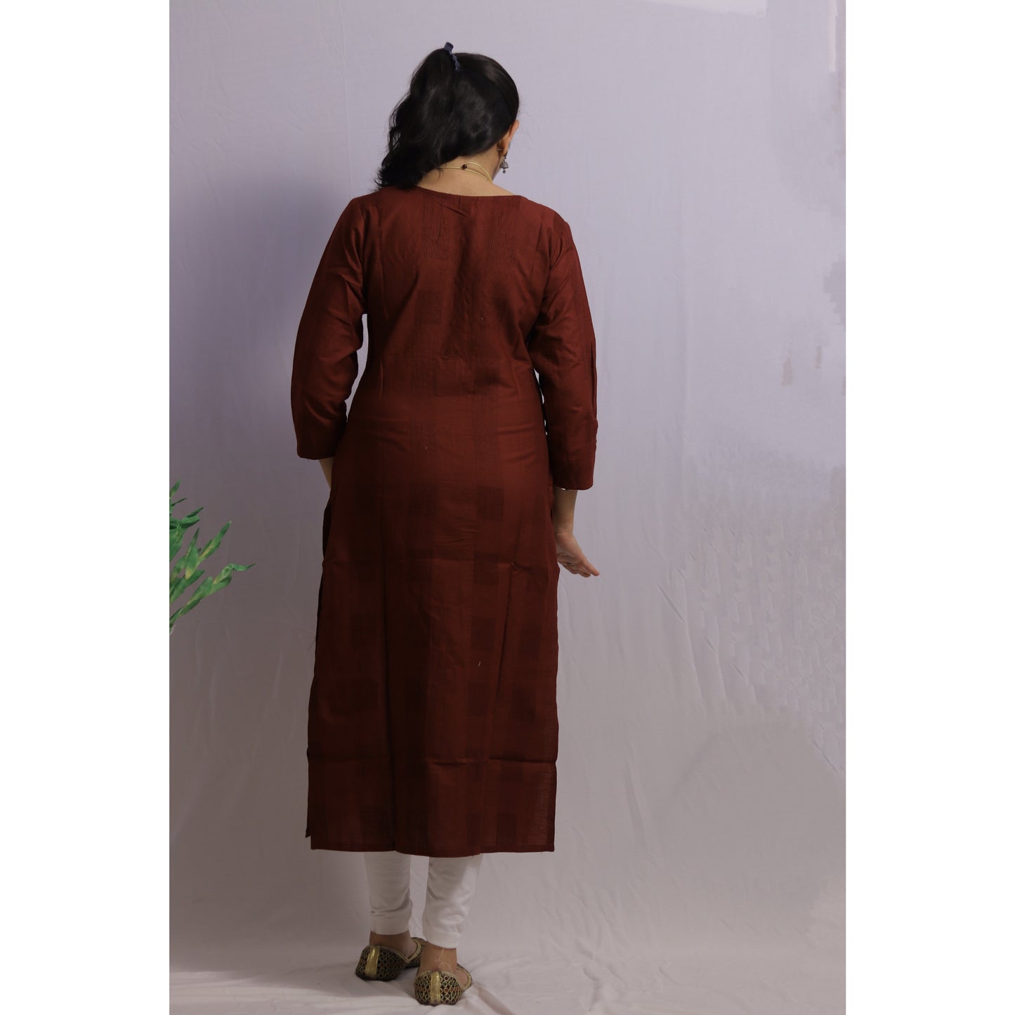Maroon Embroidered Kurti