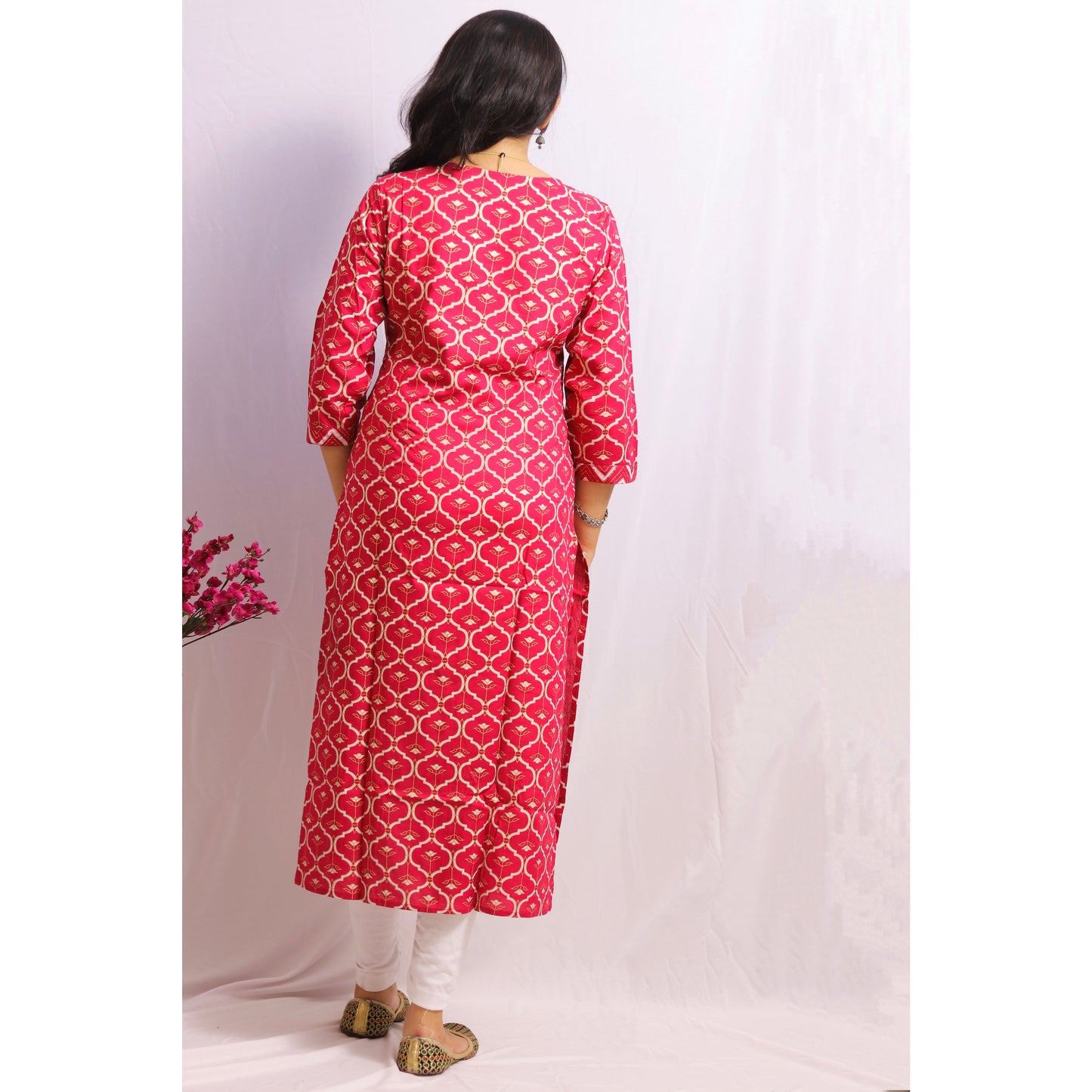 Rani Pink Embroidered Kurti