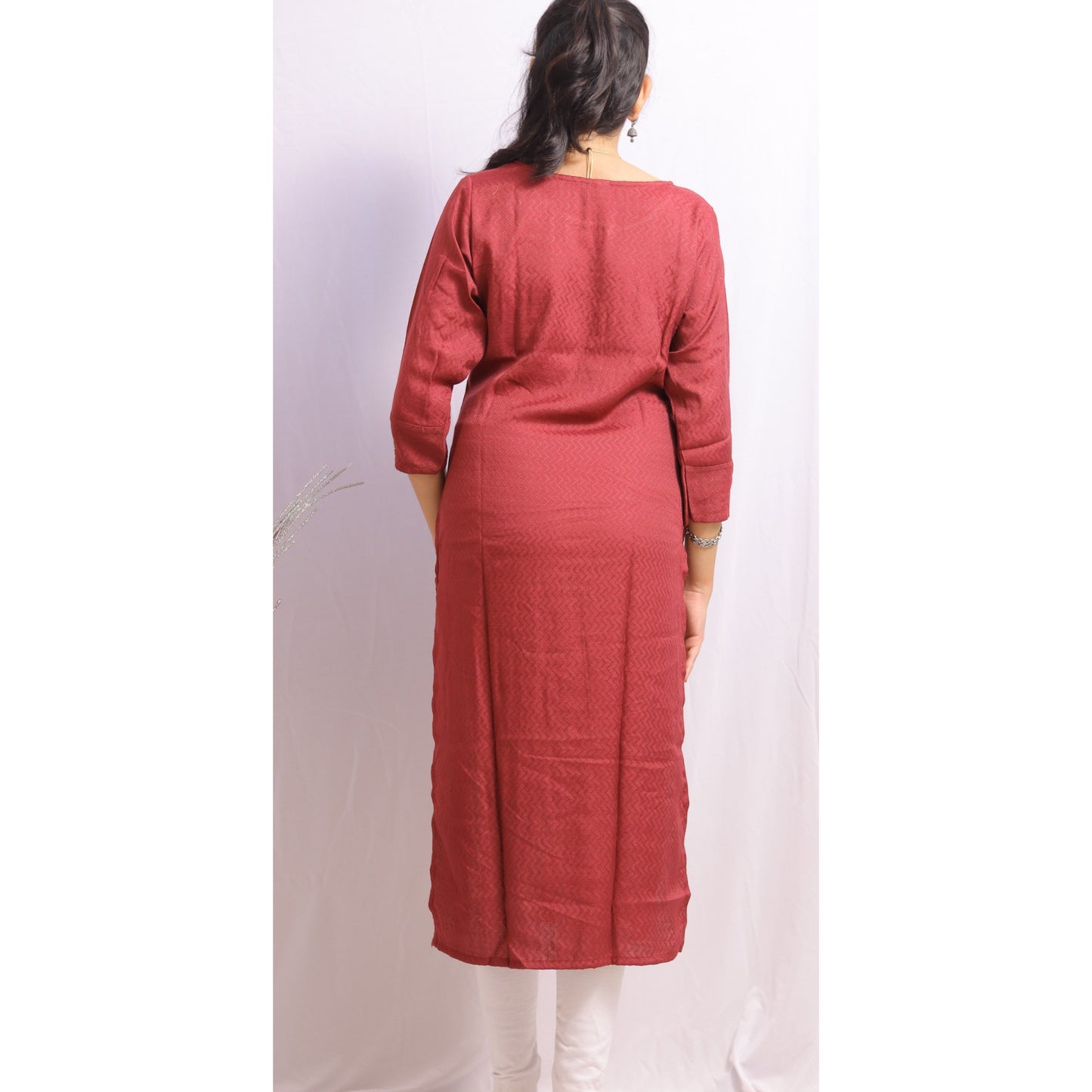 Magenta Embroidered Kurti