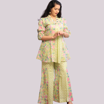 Embroidered Kurti Pant Set