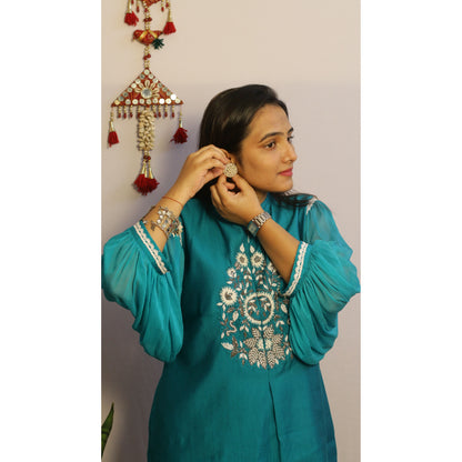 Avsaa Rama Green Embroidered Co-ord Set