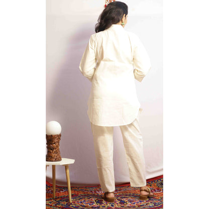 Gungun Beige Embroidered Co-ord Set