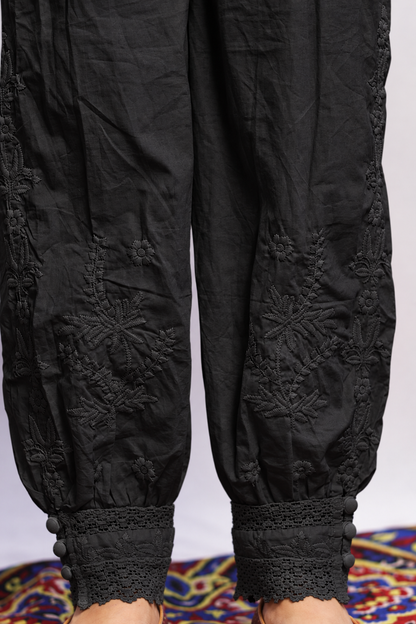 Embroidered Black Afghani Pant