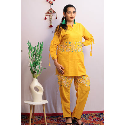 Urvi Yellow Embroidered Co-ord Set