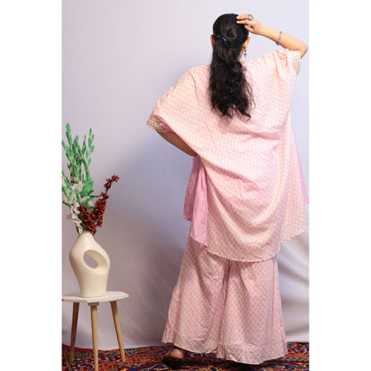 Kaftan Mauve Embroidered Gharara Set