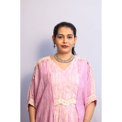 Kaftan Mauve Embroidered Gharara Set