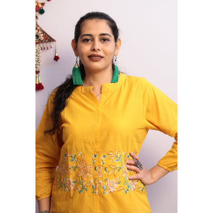 Urvi Yellow Embroidered Co-ord Set