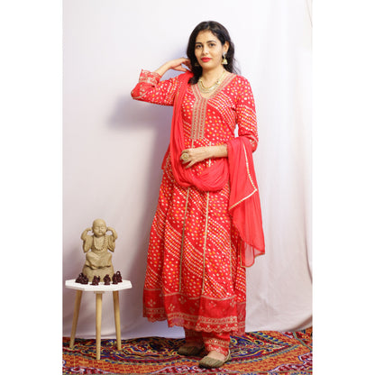 Stuti Red Anarkali Suit Set