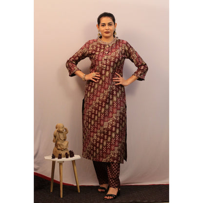 Saachi Magenta Embroidered Co-ord Set