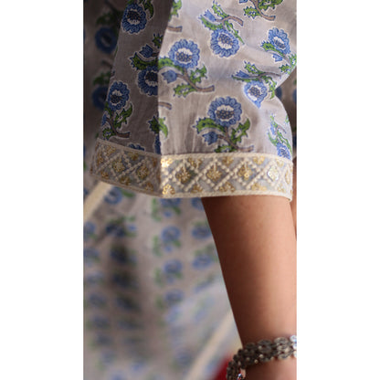 Mrinali Grey Kurti Pant Set