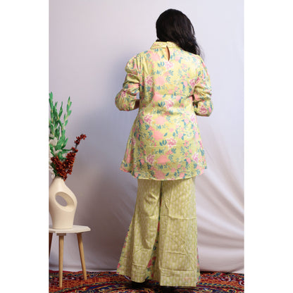 Zubeida Pastel Green Embroidered Gharara Set