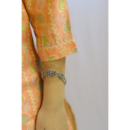 Pari Peach Embroidered Kurti Pant Set