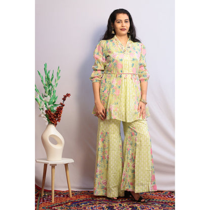 Zubeida Pastel Green Embroidered Gharara Set