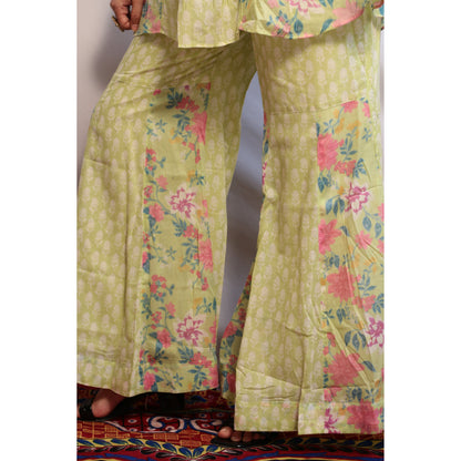 Zubeida Pastel Green Embroidered Gharara Set