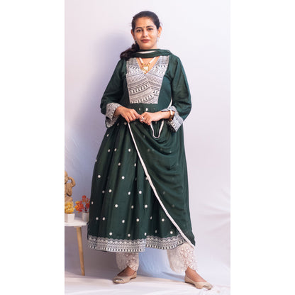 Rakhi Green Lukhnowi Suit Set