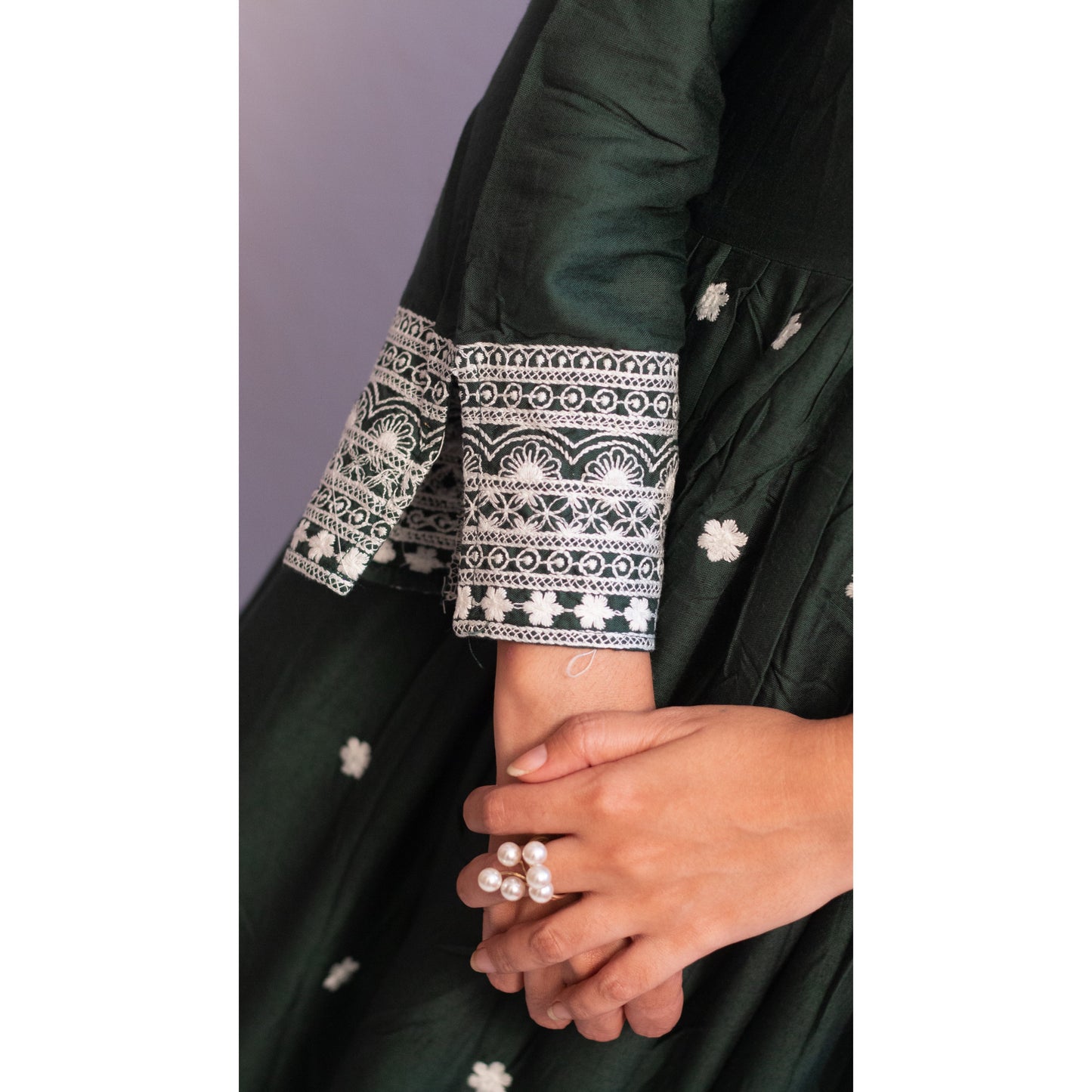 Rakhi Green Lukhnowi Suit Set
