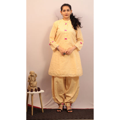Zara Lime Yellow Embroidered Co-ord Set