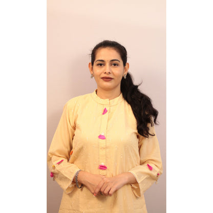 Zara Lime Yellow Embroidered Co-ord Set