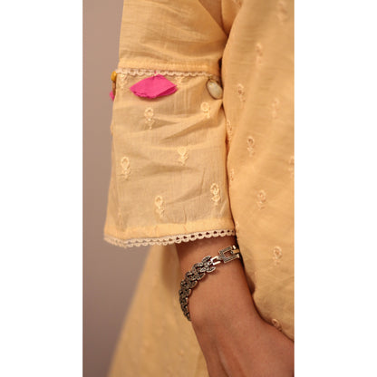 Zara Lime Yellow Embroidered Co-ord Set