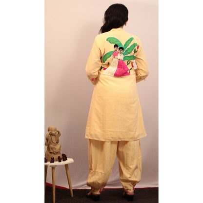 Zara Lime Yellow Embroidered Co-ord Set