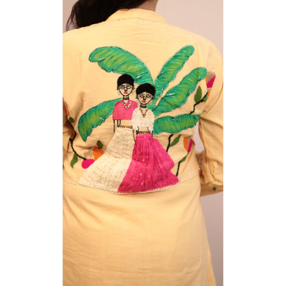 Zara Lime Yellow Embroidered Co-ord Set