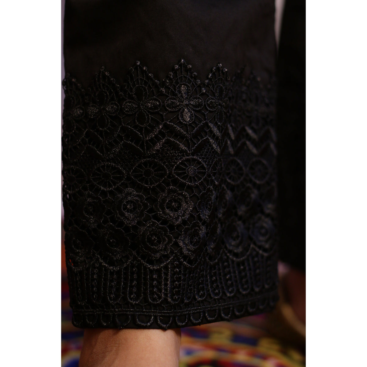 Embroidered Black Lace Pant