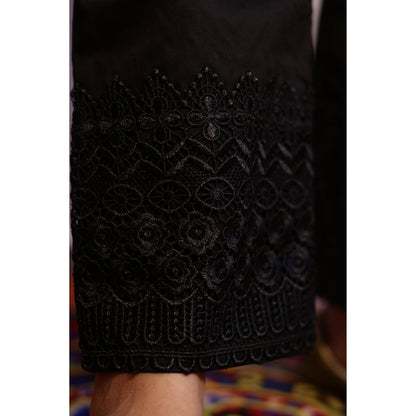 Embroidered Black Lace Pant