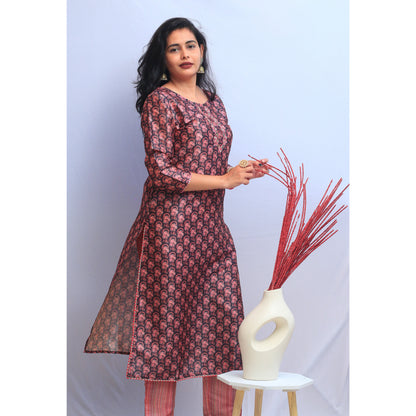 Paridhi Pink Embroidered Kurti Pant Set