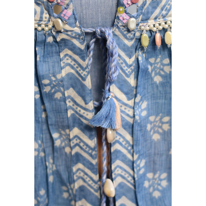 Zooni Sky Blue Embroidered Kurti Pant Set