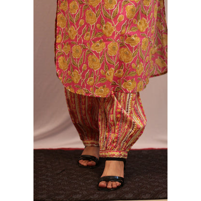 Suhana Pink Yellow Embroidered Co-ord Set