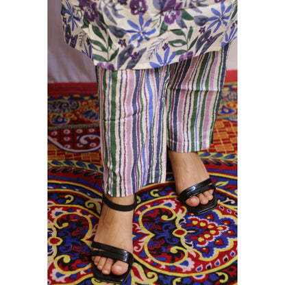 Prisha Purple Embroidered Kurti Pant Set