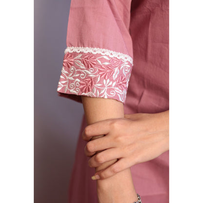 Navya Pink Kurti Pant Set