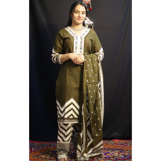 Mehndi Green Farshi Salwar Set