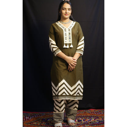 Mehndi Green Farshi Salwar Set