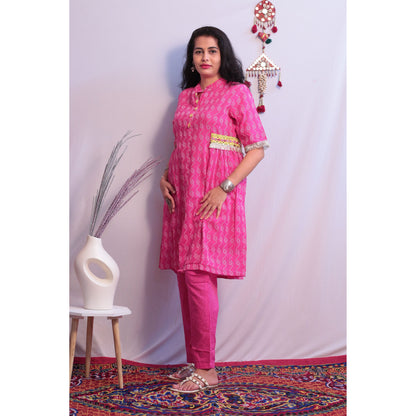 Falguni Rani Pink Embroidered Co-ord Set