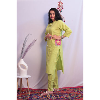 Eesha Green Embroidered Co-ord Set